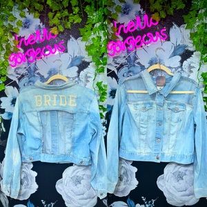 Custom bride, jean jacket